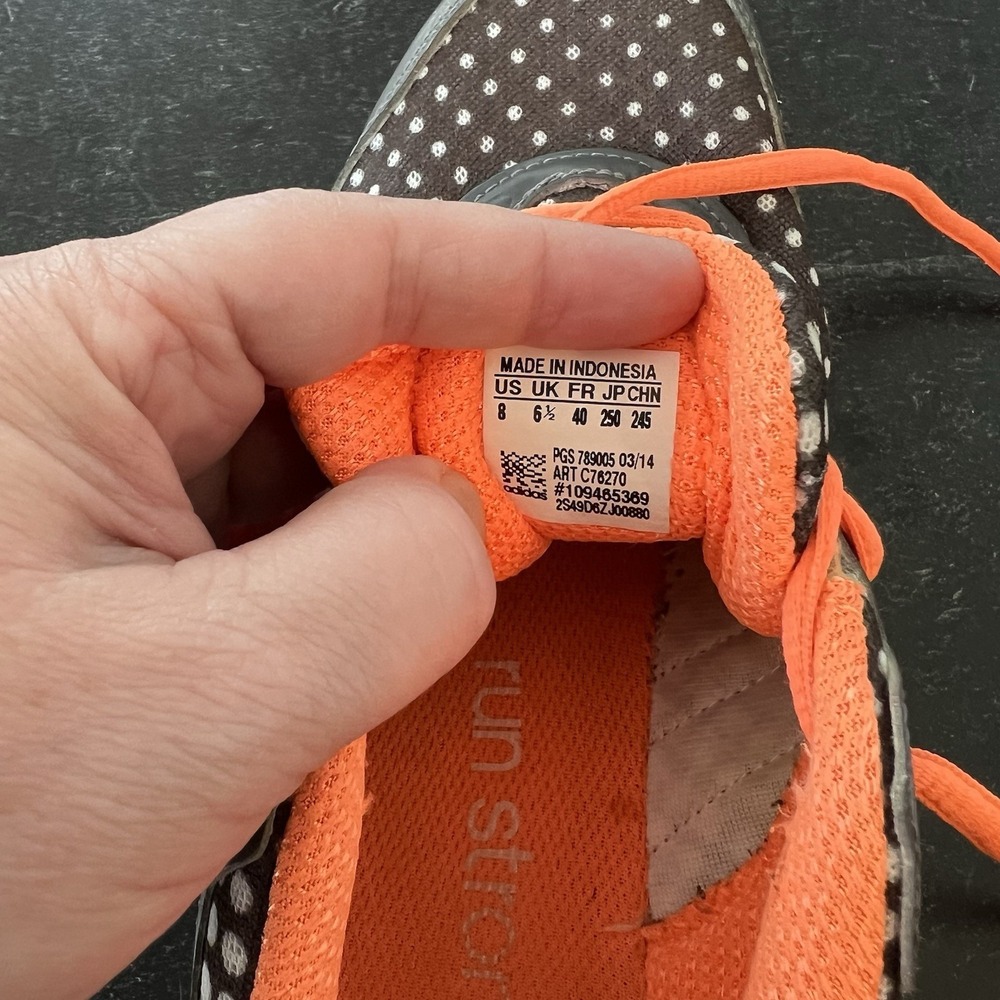 Adidas Size 8 Duramo 6 Adiprene Running Shoes Sneakers Gray Orange - very clean - Picture 2 of 16